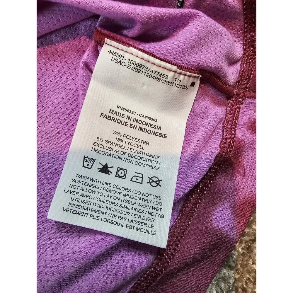 Nike Yoga Dri-FIT Tie Dye Purple Cloud Wash T-Shirt Womens XL Tall CZ9186-507